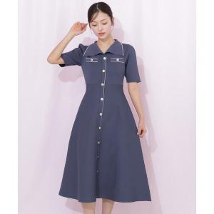開襟配色ニットワンピースの詳細画像5