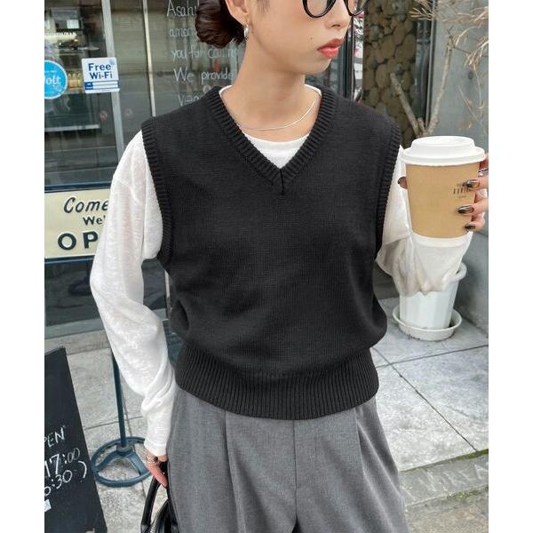 【23aw-ch041】Chillfar ベーシックVネックニットベスト