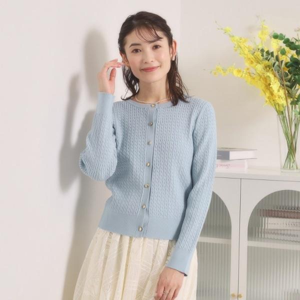 【手洗い可】ミニケーブルニットカーディガン