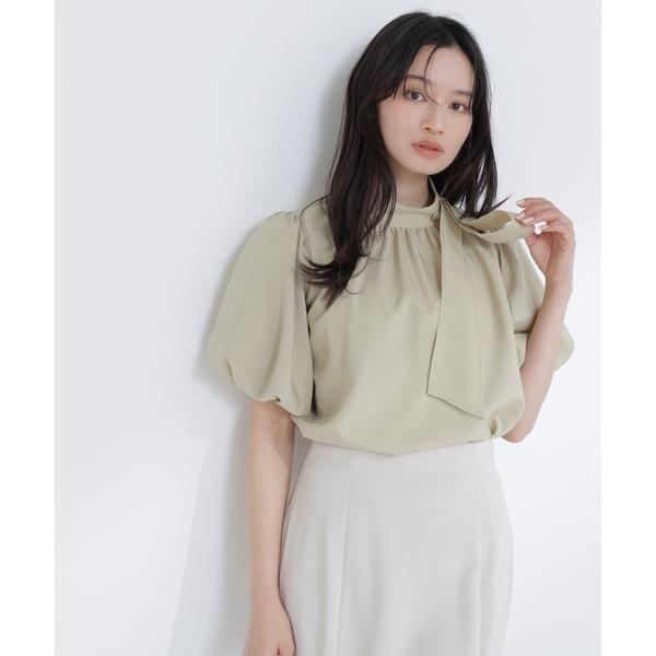 リネンライクサイドタイブラウス