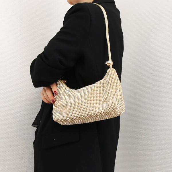 カシュカシュ cachecache / ワンハンドルメタリックビーズバッグ