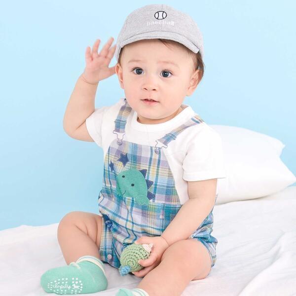 サロペット風アニマル恐竜プリントカバーオールベビー(60~80cm)