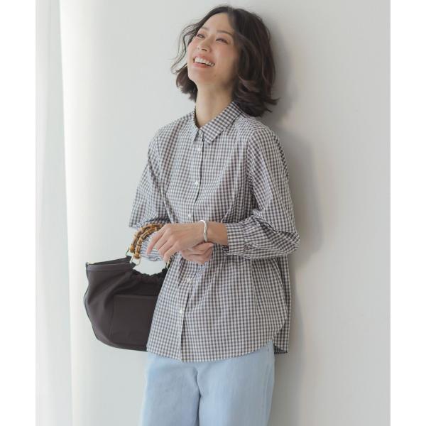 【WEB限定カラーあり】コンパクトエステネージュ シャーリング シャツ ブラウス