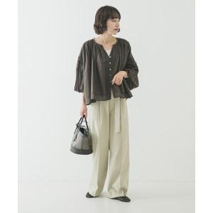 『3サイズ展開』ベルト付きタックワイドチノパンツ