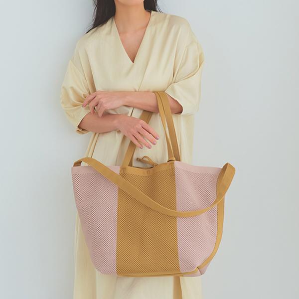 【Breath TOPKAPI】ニットジャガード 2way ビッグ トートバッグ ポーチ付き