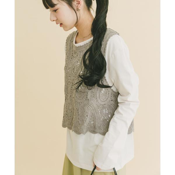 カギバリニット×ロングTシャツ