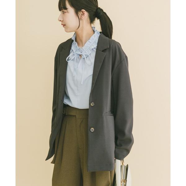 ルーズテーラード強撚ジャケット