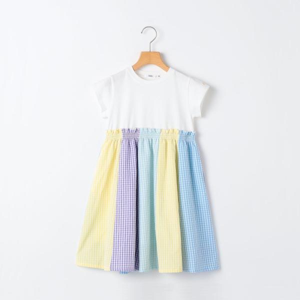 SHIPS KIDS:80〜90cm / パネル 切替 ワンピース
