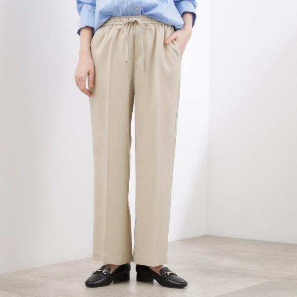 【貴島明日香さん着用・カセット服】リネンライクソフトフレアパンツ