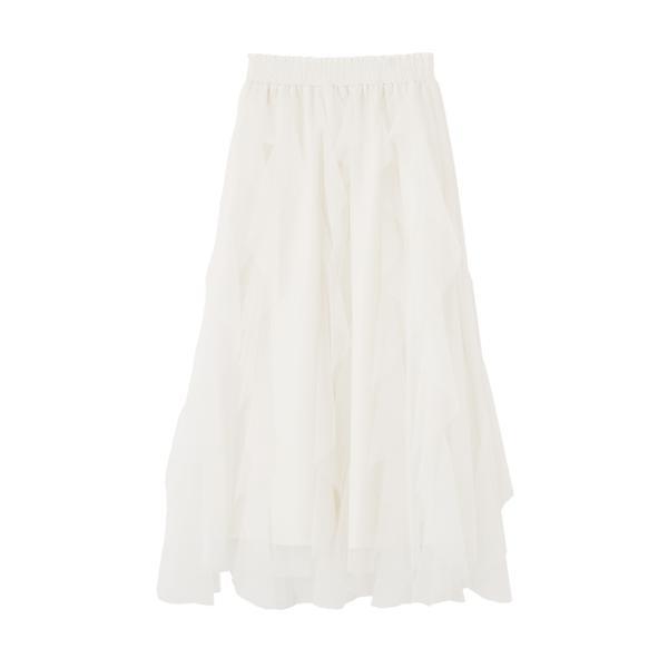 縦ラッフルシアースカート