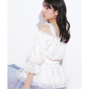 チュールシャーリングブラウスの詳細画像4