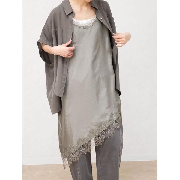 アシメレースレイヤードキャミ