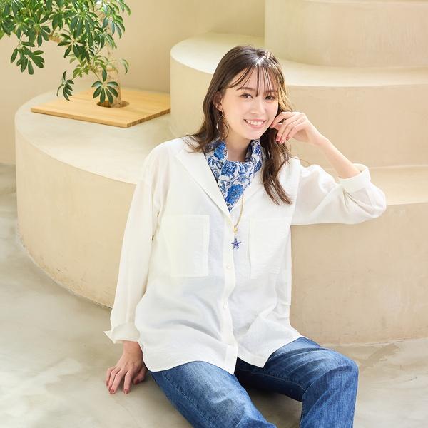 【手洗いOK】2Wayヘム・ナチュラルワッシャーブラウス