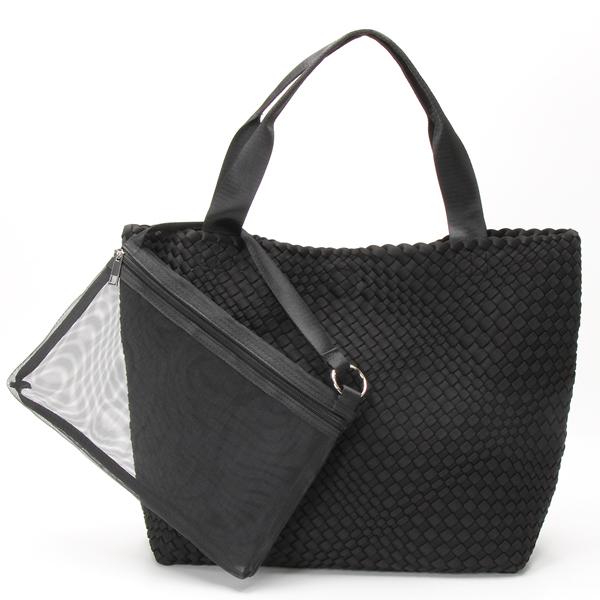 カシュカシュ cache cache / ポーチ付きネオプレーンメッシュビッグトートバッグ