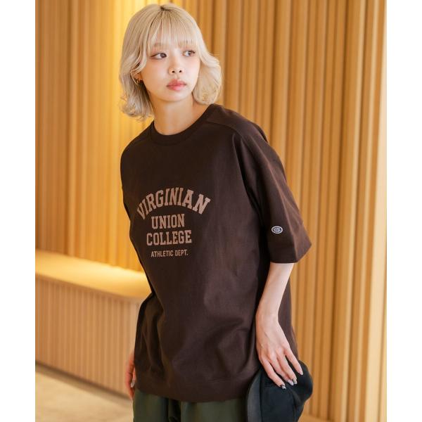 【DISCUS/ディスカス】ヘビーウェイト カレッジロゴプリントTシャツ ルーズシルエット