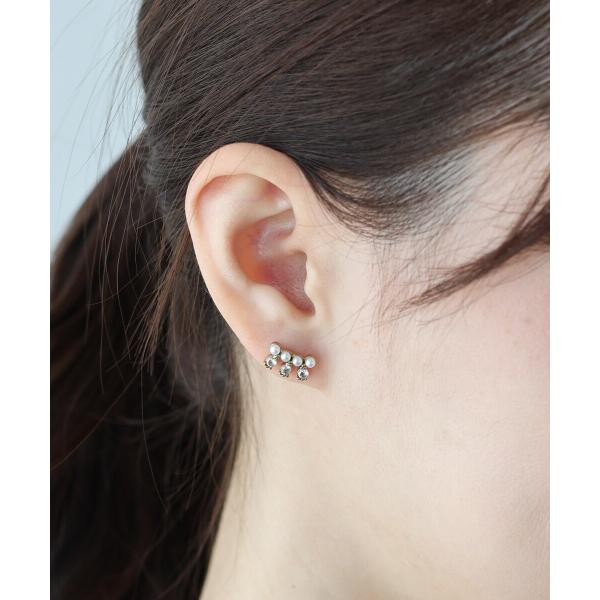 ビジューパールピアス/サージカルステンレス