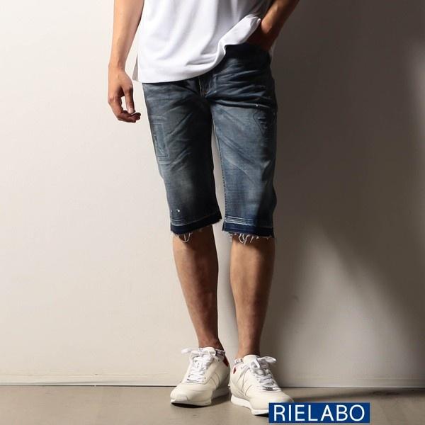 【RIELABO】ハイストレッチデニムハーフパンツ