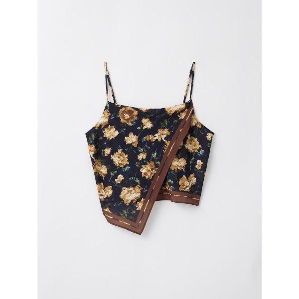 フラワーアシンメトリーキャミトップス