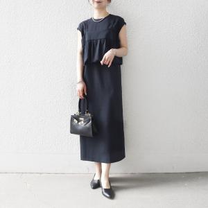 SHIPS any:〈洗濯機可能〉リネン ライク Iライン ワンピース × ビスチェ セット