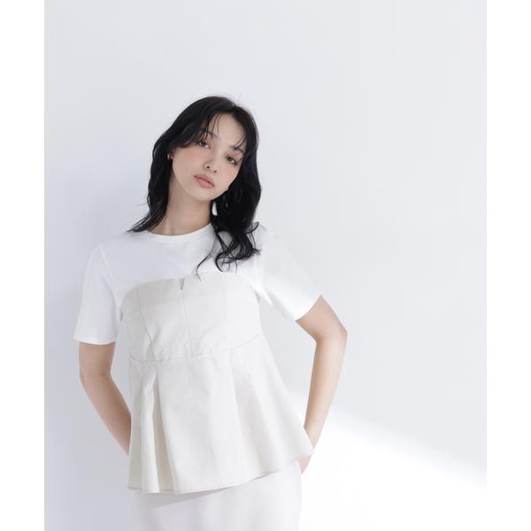 ペプラムビスチェドッキングカットソー