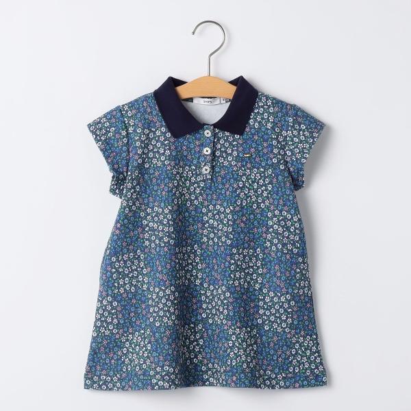 SHIPS KIDS:80〜90cm / フラワー ポロシャツ ワンピース