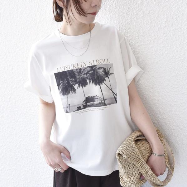 SHIPS Colors:〈接触冷感・UVカット・洗濯機可能〉PALM フォト TEE◇