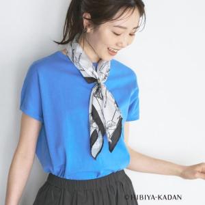 【スカーフリング付き】日比谷花壇フラワープリントスカーフ