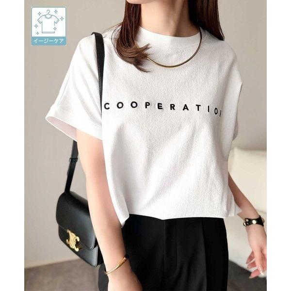 《JaVaジャバコラボ》【イージーケア機能付き】 立体ロゴ フレンチスリーブTシャツ