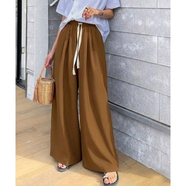 《JaVa ジャバコラボ》夏を涼しく、品よくこなれる。リネンライクワイドストレートイージーパンツ