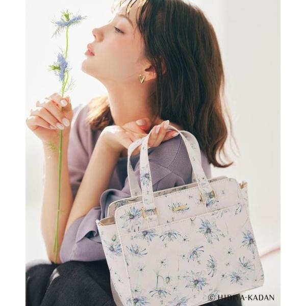 ◆【日比谷花壇コラボ】2WAYフラワー合皮ミドルトート