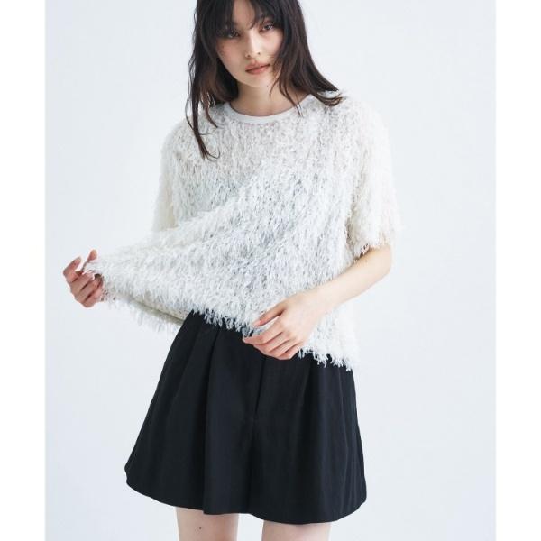IRONING｜feather tulle S／S tee