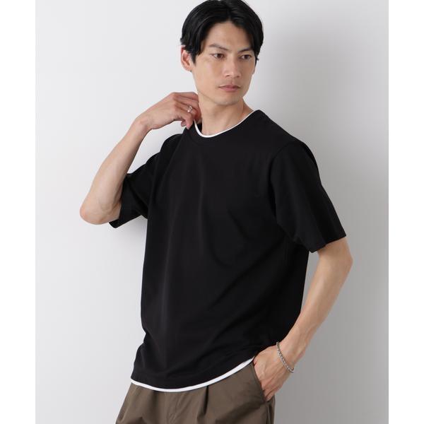 フェイクレイヤード鹿の子Tシャツ 半袖