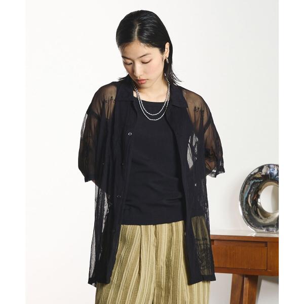 INDIA IS BEAUTIFUL＆RB Embroid Sheer Tulle Shirt