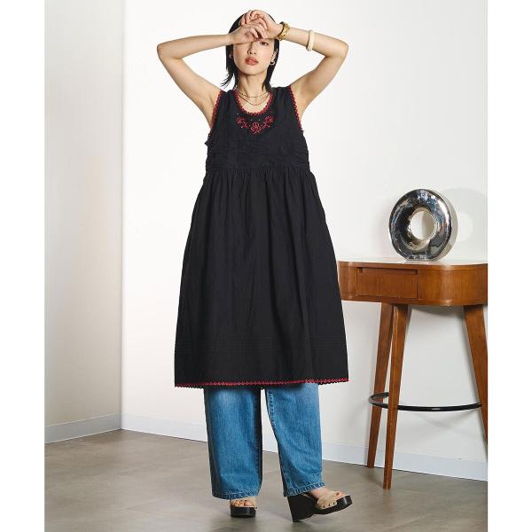 INDIA IS BEAUTIFUL ＆ ROSE BUD Black Dress
