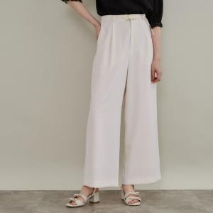 【洗える】タック ワイドパンツ