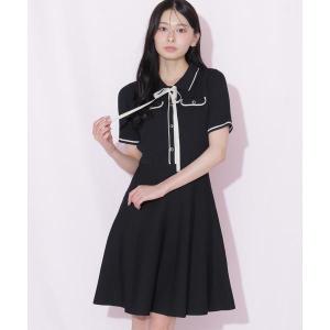 配色ラインニットミニワンピースの詳細画像1