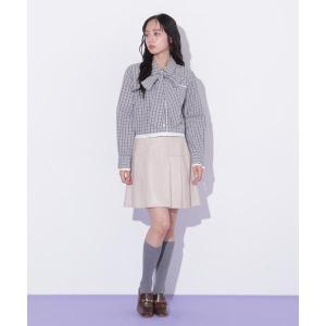 サイドプリーツフェイクレザーミニスカートの詳細画像3