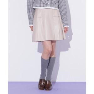 サイドプリーツフェイクレザーミニスカートの詳細画像5