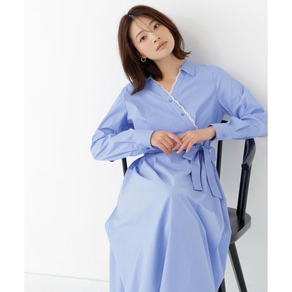 レースレイヤードカシュクールワンピース
