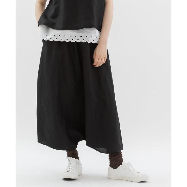 リネンレーヨンサルエルスカートパンツ
