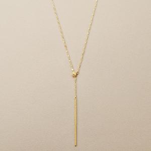 TAKE-UP ネックレス K10 Y字キラチェーンバーロングネックレス( YG 