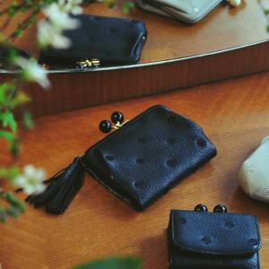 【美品】　ear PAPILLONNER 牛革がま口折り財布　黒 WEB限定》牛革がま口折り財布（財布）｜ear PAPILLONNER（イアパピヨネ