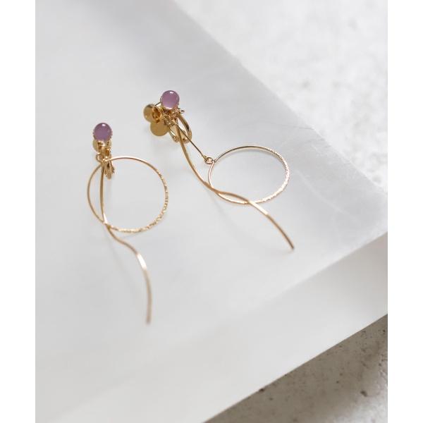 カラースフィアとウェーブラインのアシメイヤリング