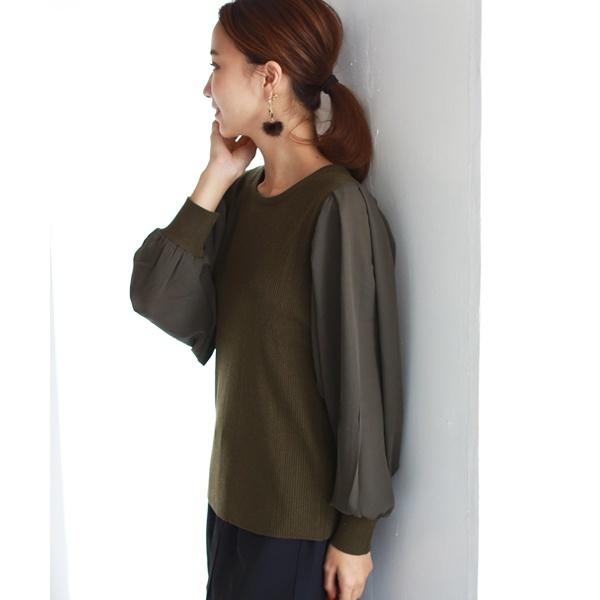 シフォンスリーブニット