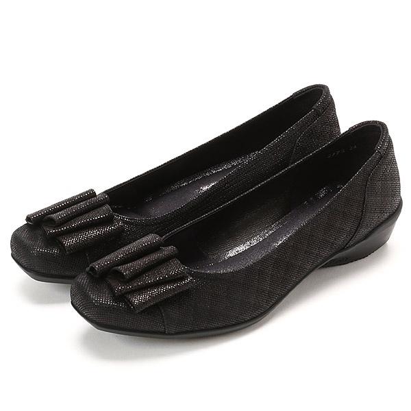 ウェーブリボンモチーフコンフォートウェッジパンプス