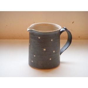 信楽焼　ピッチャー　ドット（黒）
