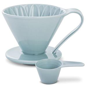 CAFEC 磁器フラワードリッパー CUPS4 Blue【紫陽花】 CFD-4BL 2〜4杯用｜ブランディングコーヒー