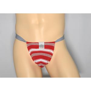 黒猫ニット　ボーダー106　赤グレー　男性用下着　サポーターパンツ