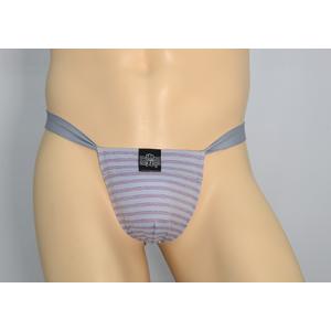 黒猫ニット　ボーダー111　グレー紫　男性用下着　サポーターパンツ