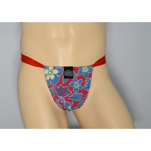 黒猫ニット　ハイビスカス　青　男性用下着　サポーターパンツ